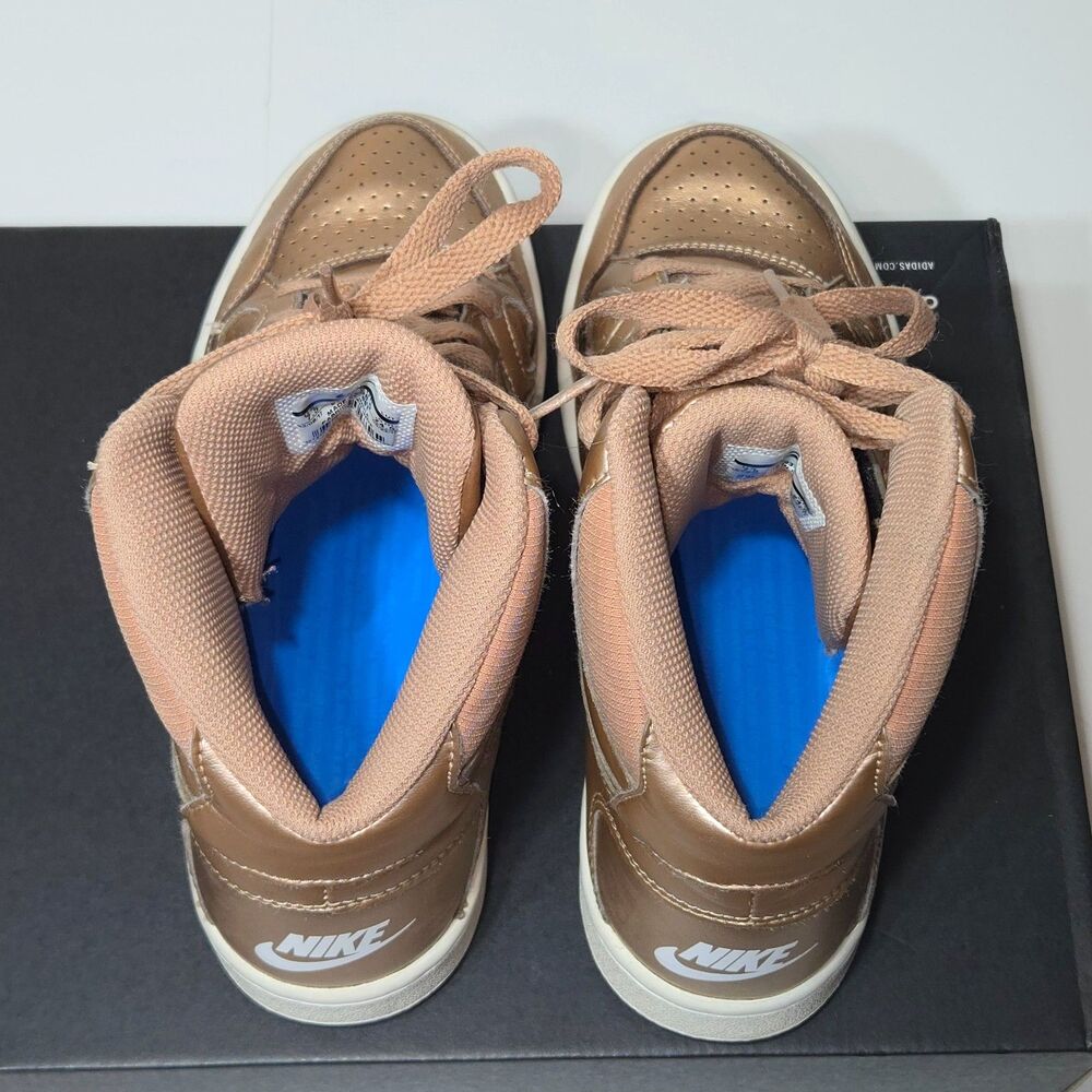 Nike Son of Force Mid Sneakers Metallic Bronze White Women's Size 7.5 Rose Gold - Picture 6 of 8